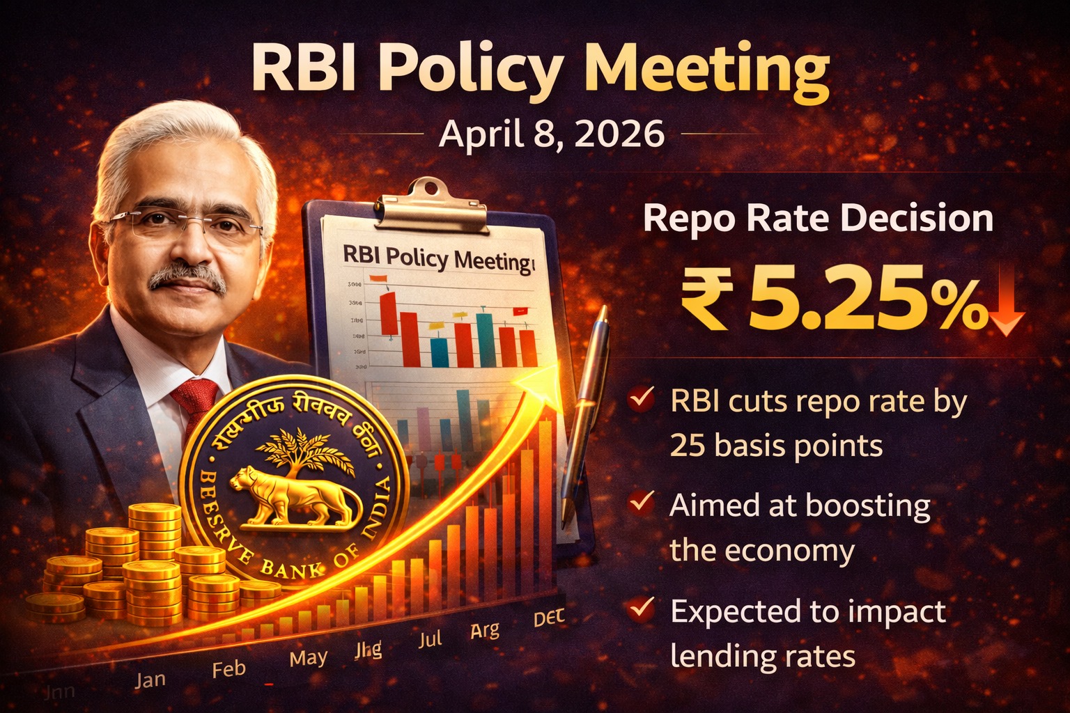 RBI policy meeting April 8 2026 repo rate decision India infographic